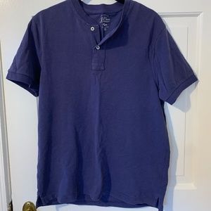 J. Crew Men's Short Sleeve Colarless Polo Shirt | Small | Grayish Purple